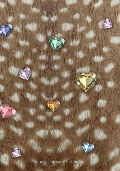 Leopard With Gems Y2K Print Slip Dress Cherrykitten