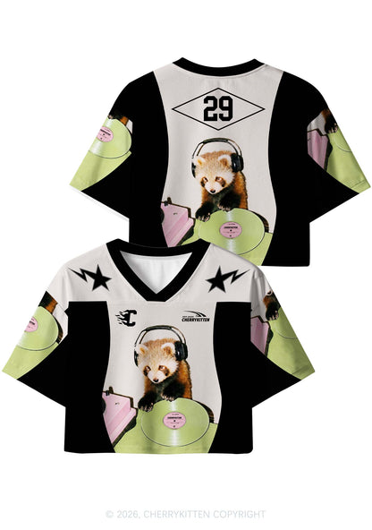 Custom Red Panda DJ Y2K Crop Sport Jersey Shirts Cherrykitten