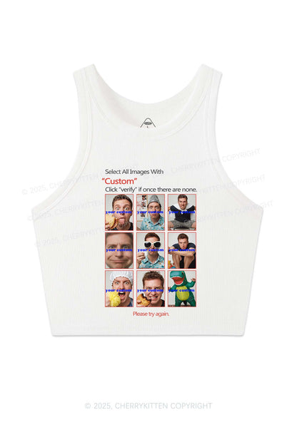 Custom Photo Verification Code Y2K Crop Tank Top Cherrykitten
