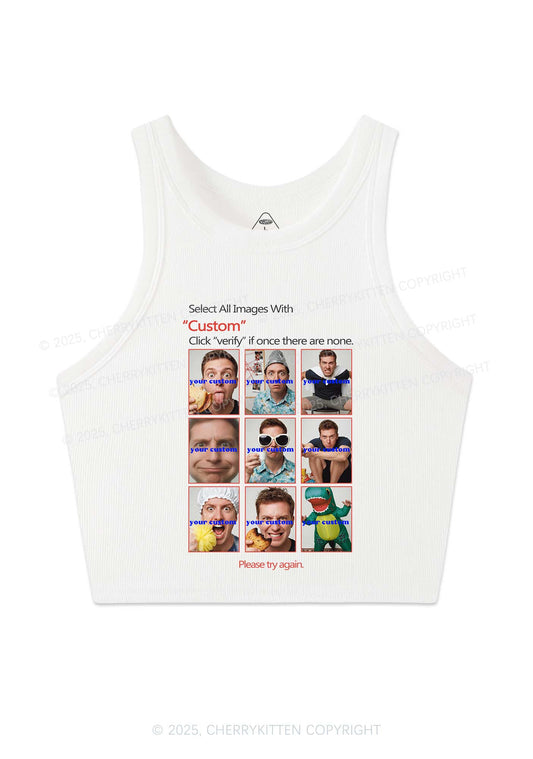 Custom Photo Verification Code Y2K Crop Tank Top Cherrykitten