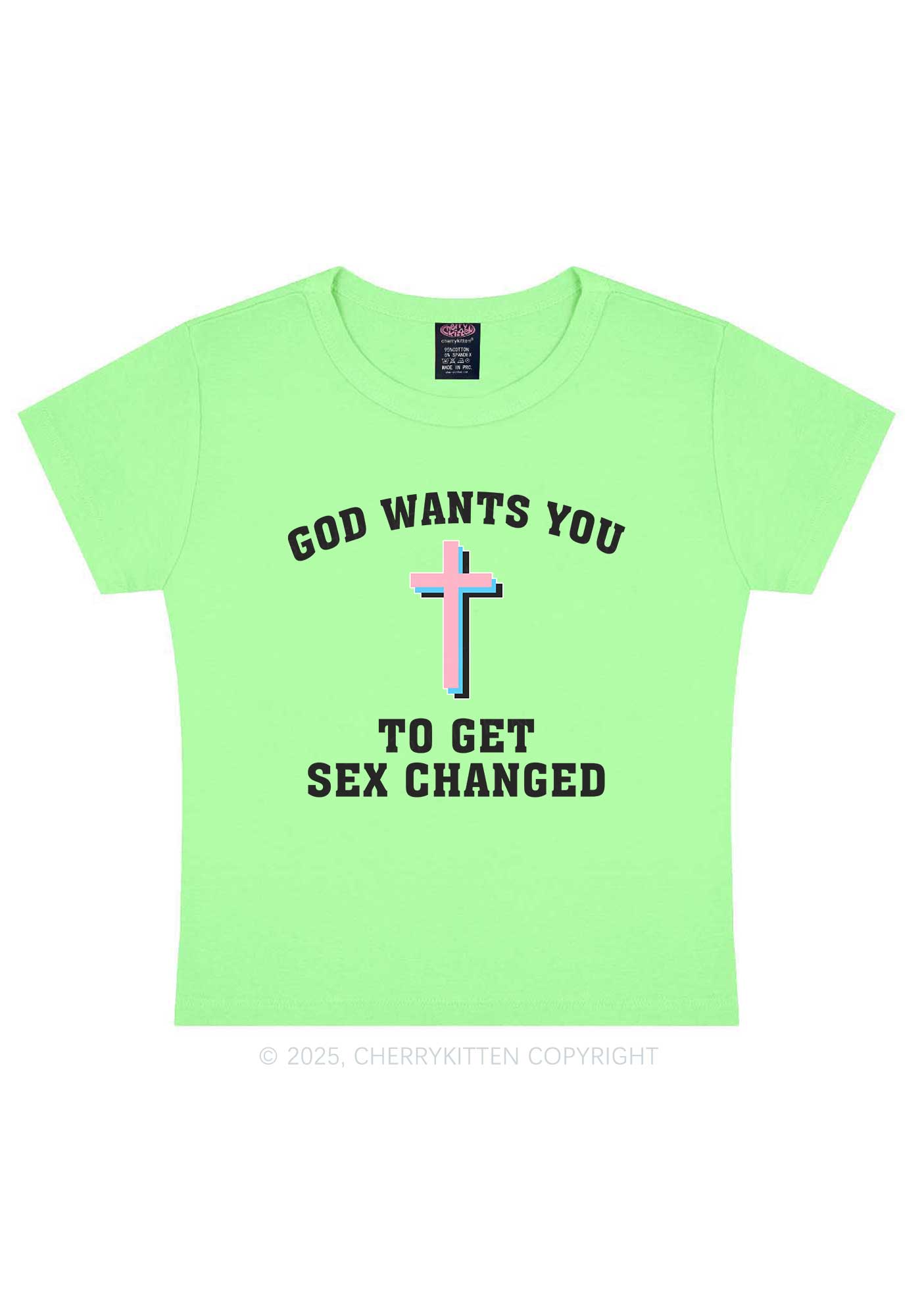 God Wants You To Get Changed Y2K Baby Tee Cherrykitten