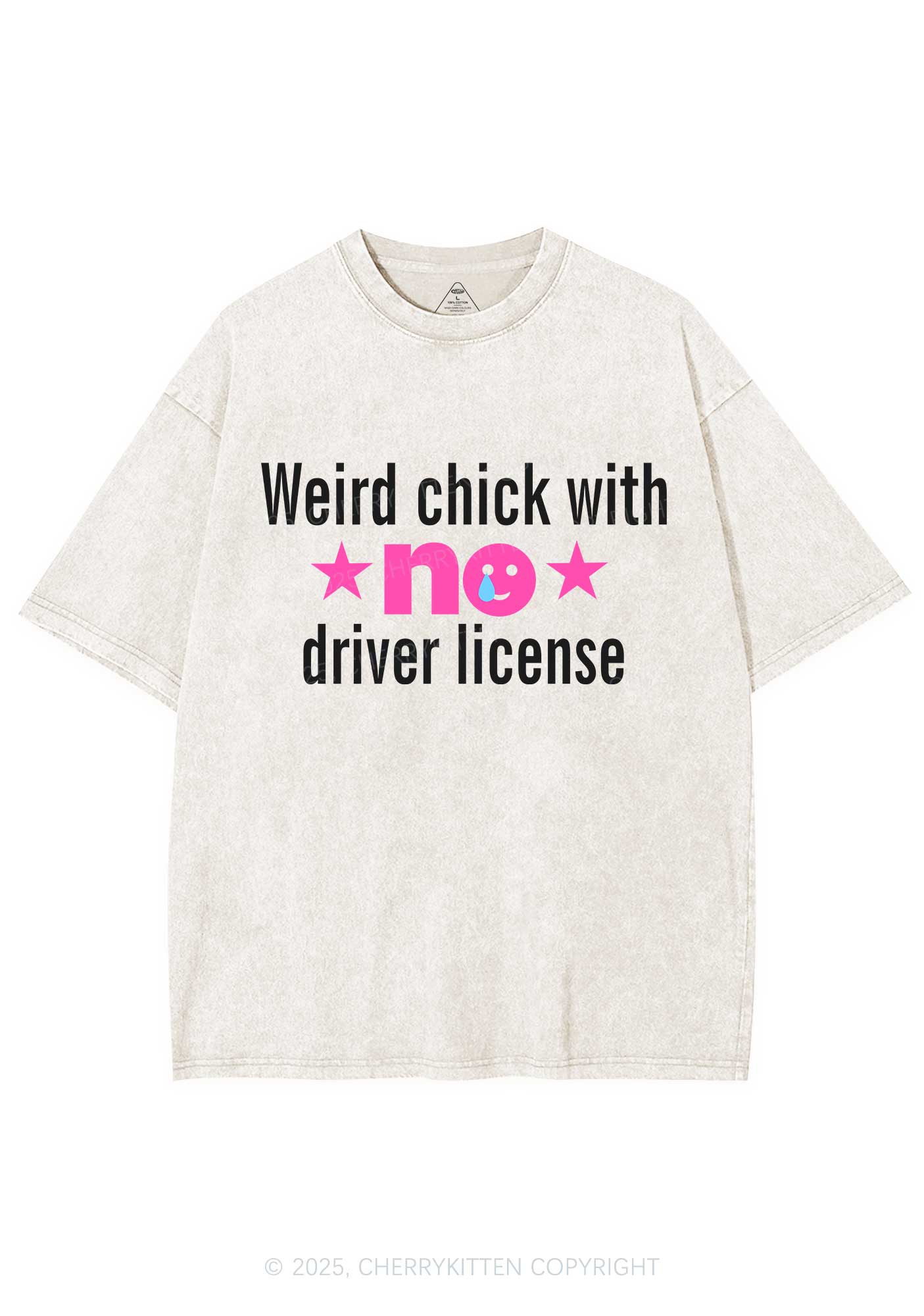 Weird Chick Y2K Shirts Washed Tee Cherrykitten