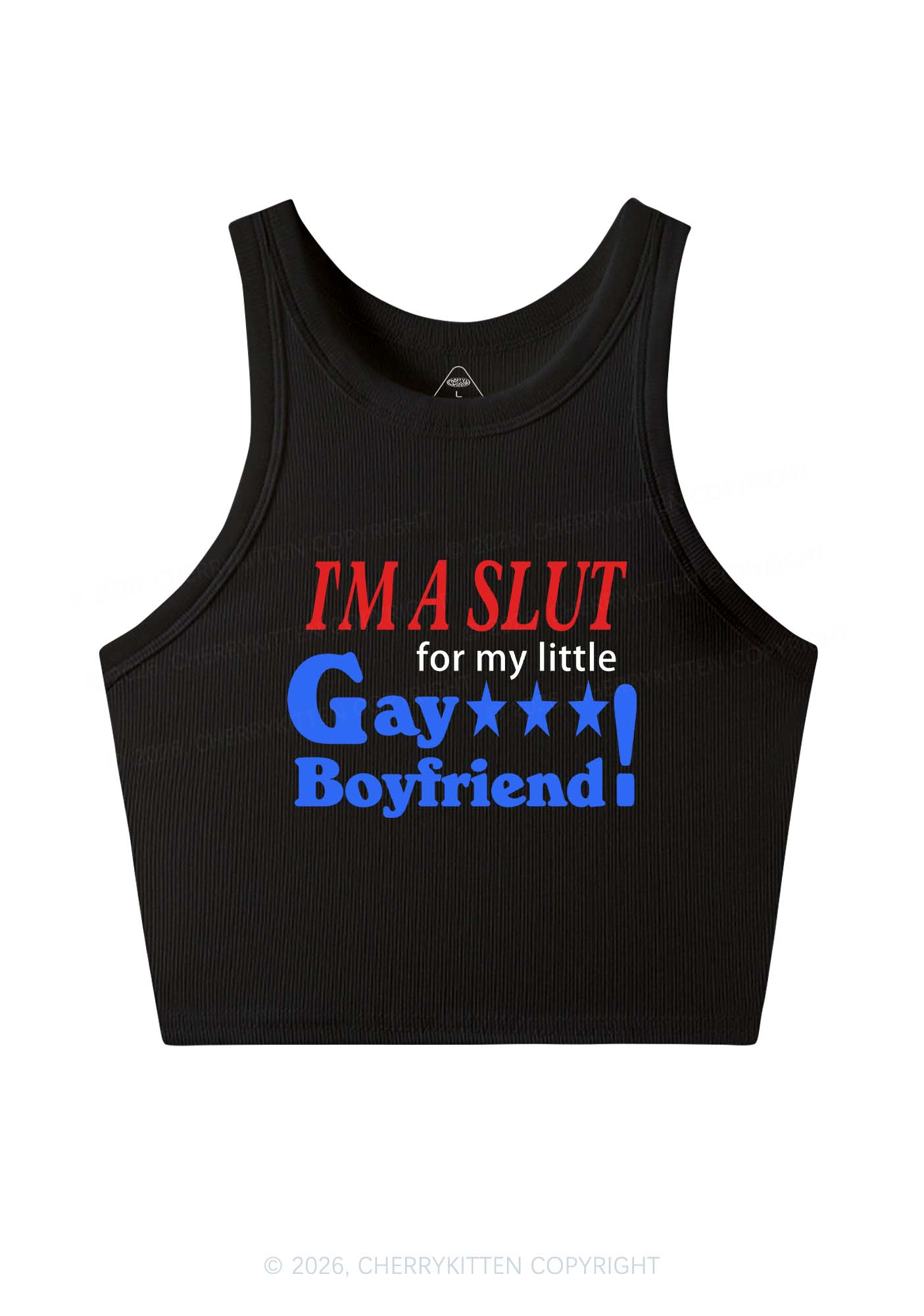 Slxt For Gay Boyfriend Pride Y2K Crop Tank Top Cherrykitten