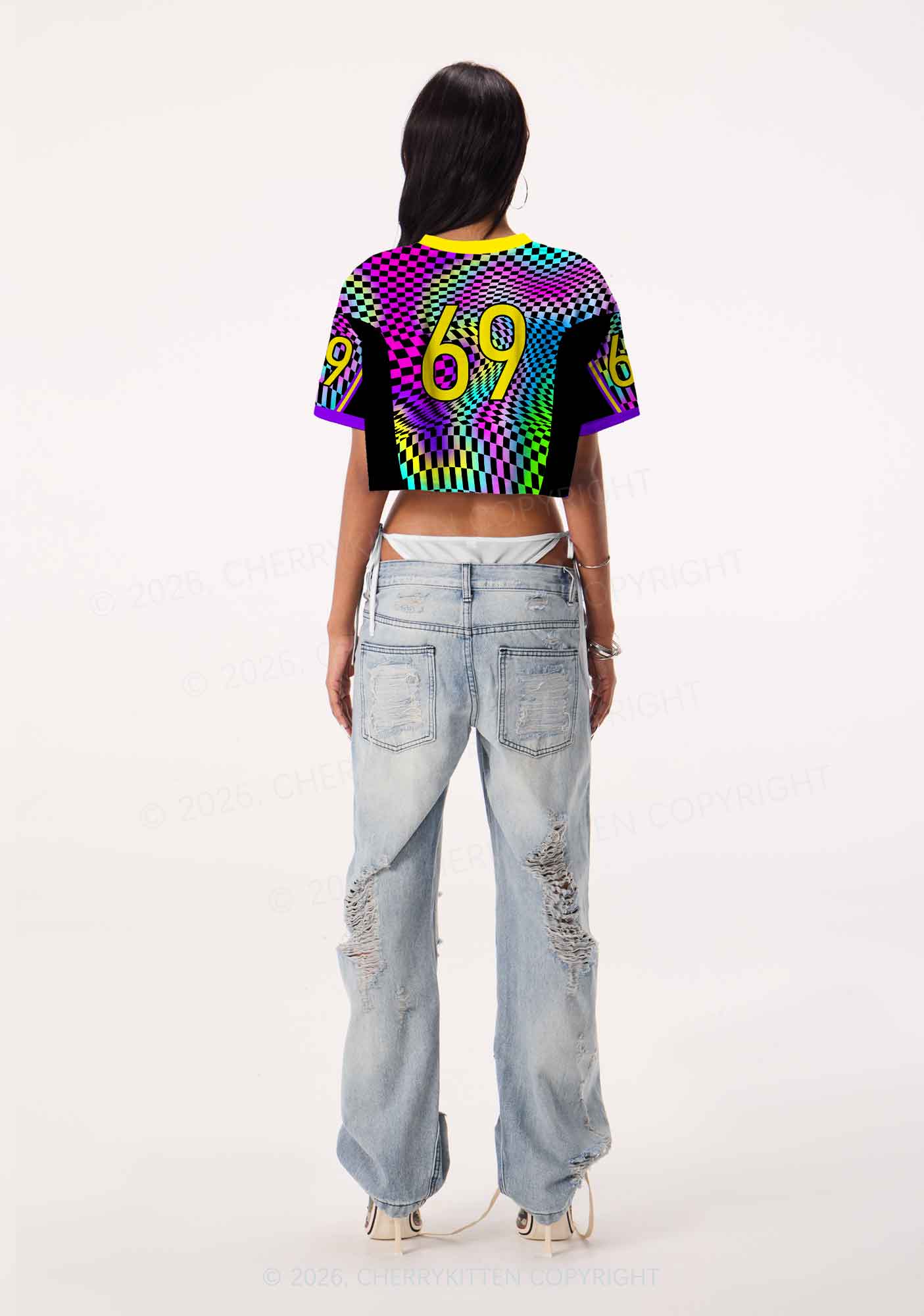 Play Techno At My Funeral Y2K Crop Sport Jersey Shirts Cherrykitten