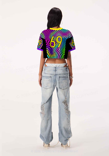 Play Techno At My Funeral Y2K Crop Sport Jersey Shirts Cherrykitten