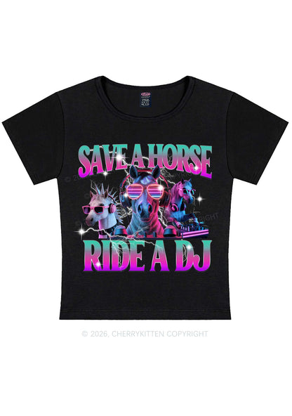 Save DJ Horse Y2K Baby Tee Cherrykitten