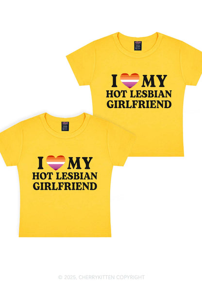 Love My Hot Lesbian GF Y2K Valentine's Day Baby Tee Cherrykitten