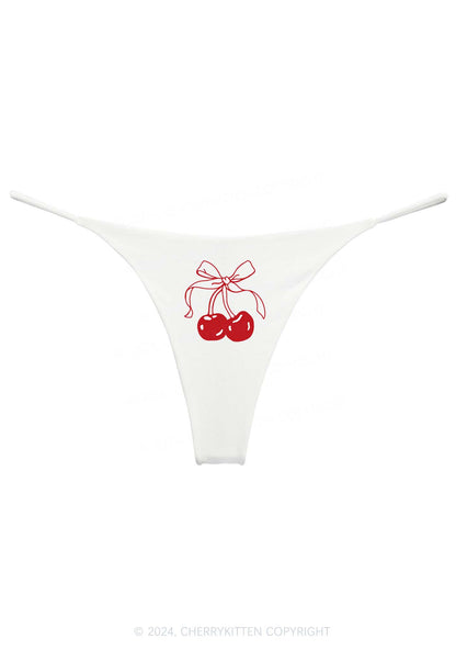 Bow Cherry Y2K Bikini String Thong Cherrykitten