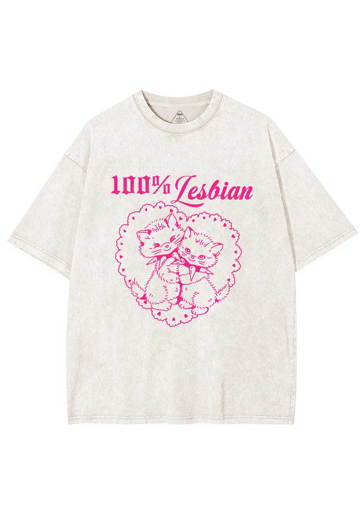 Lesbian Cats Y2K Shirts Washed Tee Cherrykitten
