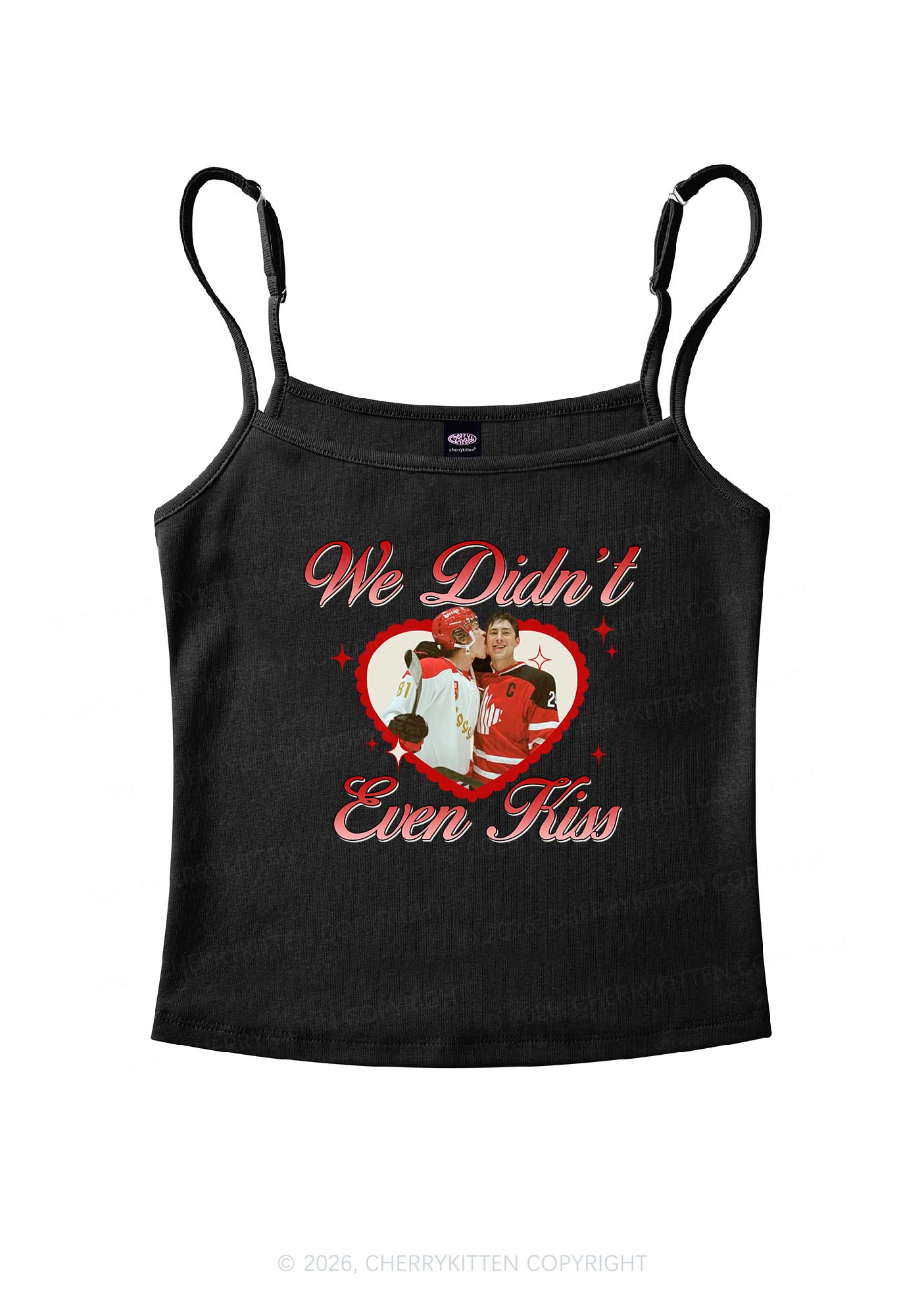 We Didnt Even Kiss HR Y2K Spaghetti Strap Cami Cherrykitten