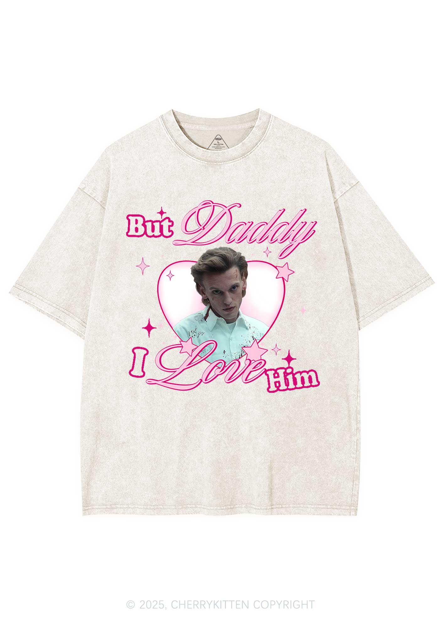 Daddy I Love Number One Y2K Shirts Washed Tee Cherrykitten