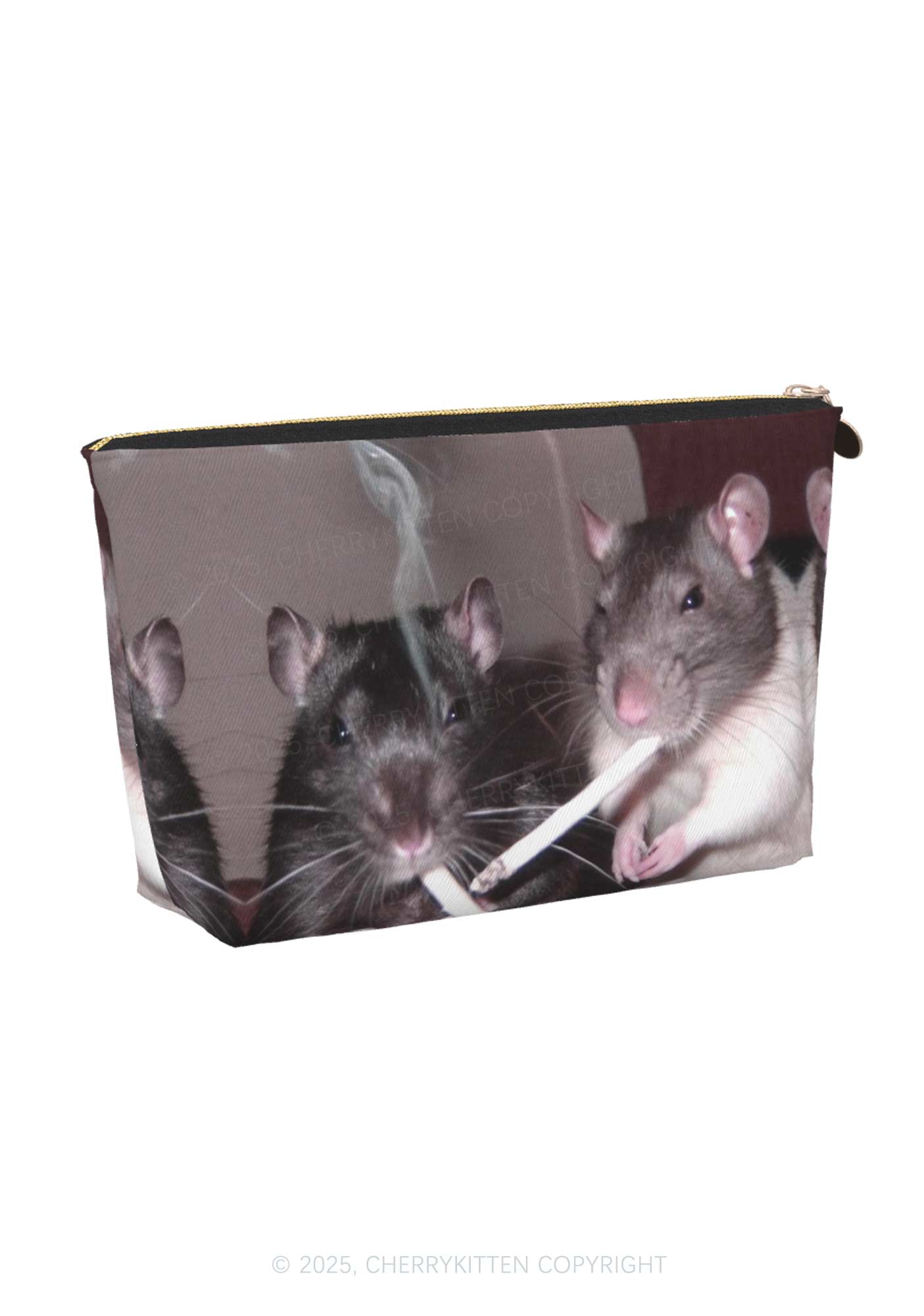 Smoking Rats Y2K Leather Makeup Bag Cherrykitten