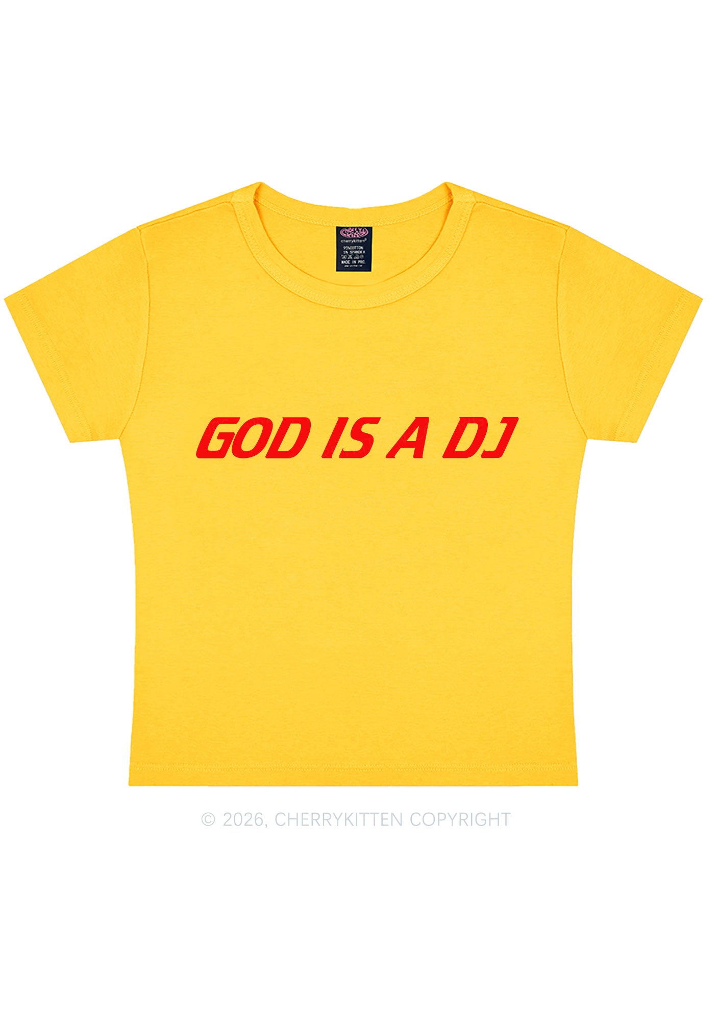 God Is A DJ Y2K Baby Tee Cherrykitten