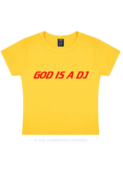 God Is A DJ Y2K Baby Tee Cherrykitten