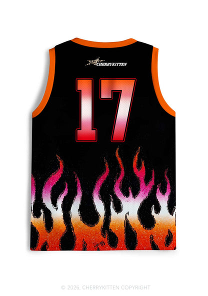 Girl Kisser Lesbian Flame Pride Y2K Sport Jersey Tank Cherrykitten