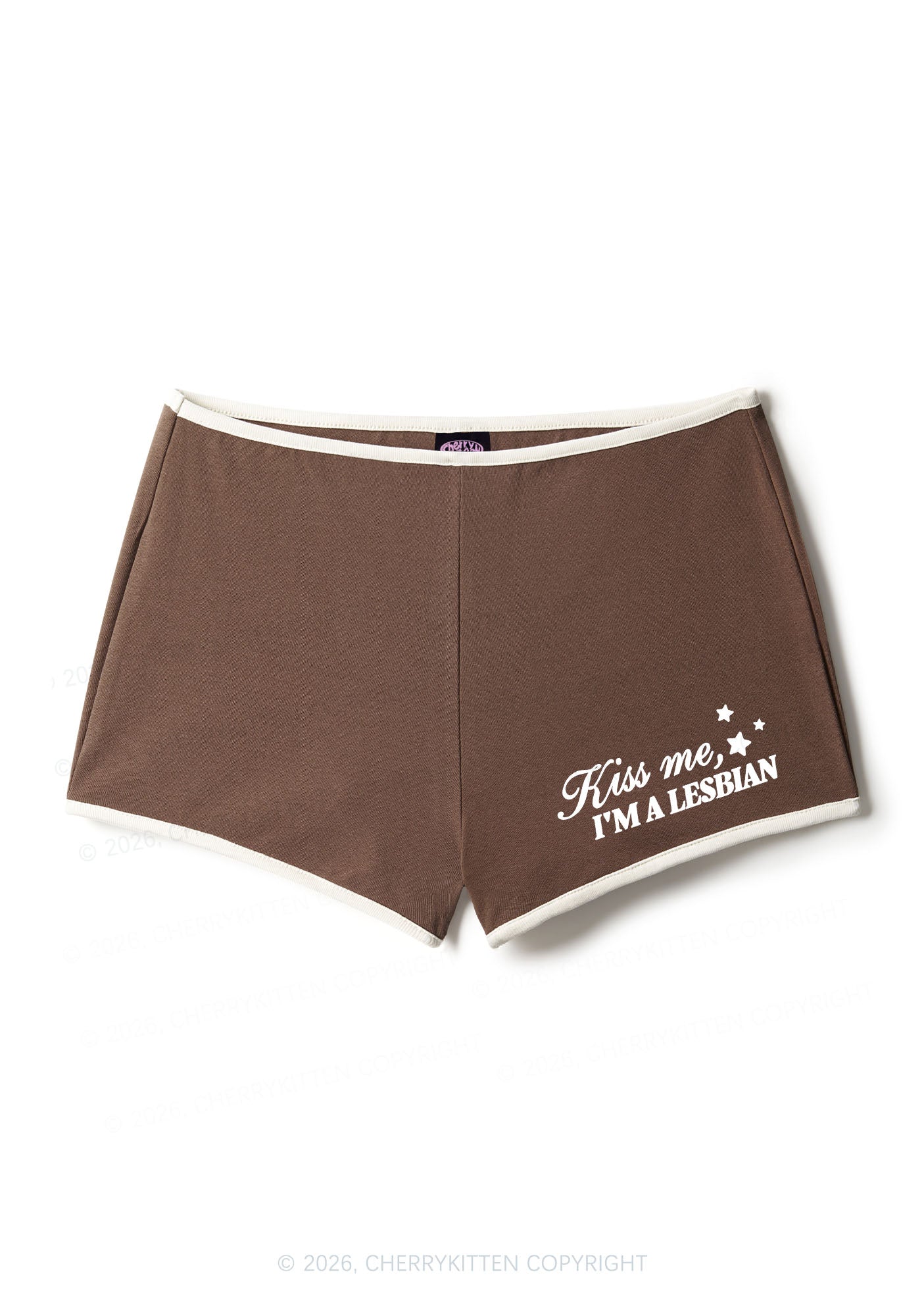 Kiss Me Im A Lesbian Pride Y2K Booty Shorts Cherrykitten