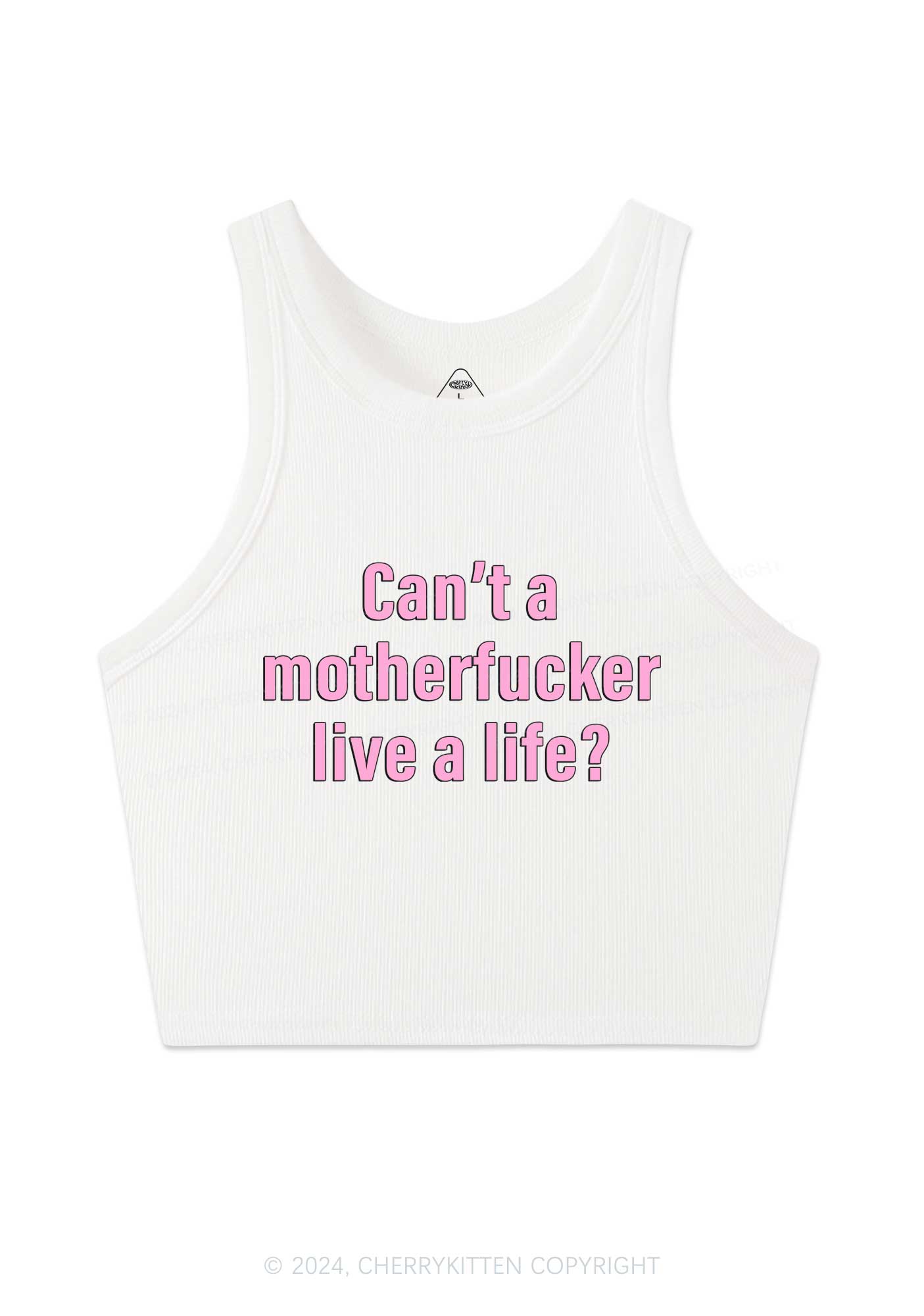 Motherfxxker Live A Life Y2K Crop Tank Top Cherrykitten