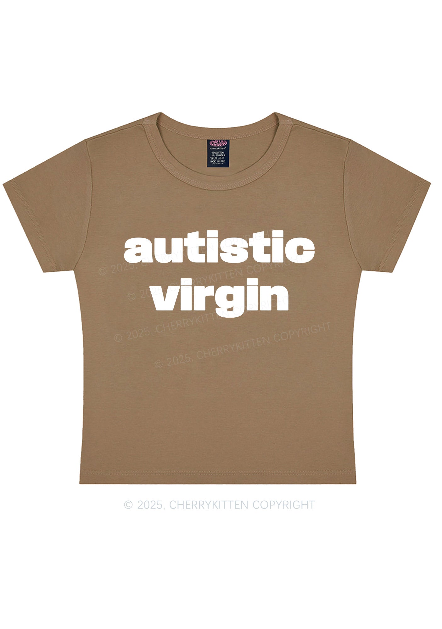 Autistic Virgin Y2K Baby Tee Cherrykitten