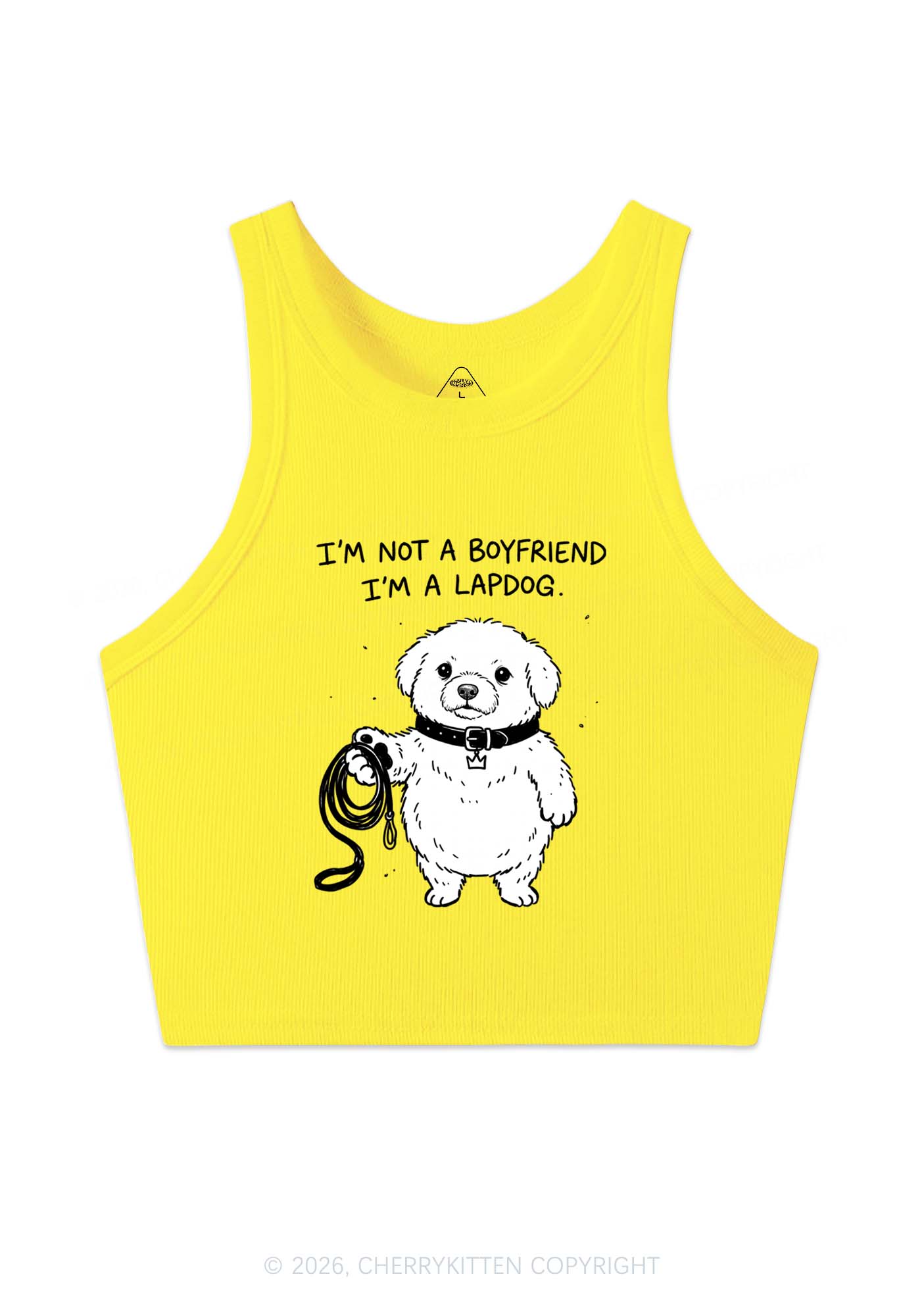 Im A Lapdog Y2K Crop Tank Top Cherrykitten
