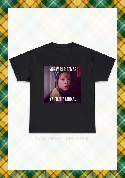 Merry Christmas Ya Filthy Animal Chunky Shirt Cherrykitten