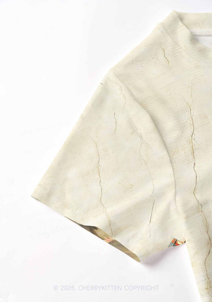 Creamy White Y2K Mesh Crop Top Cherrykitten