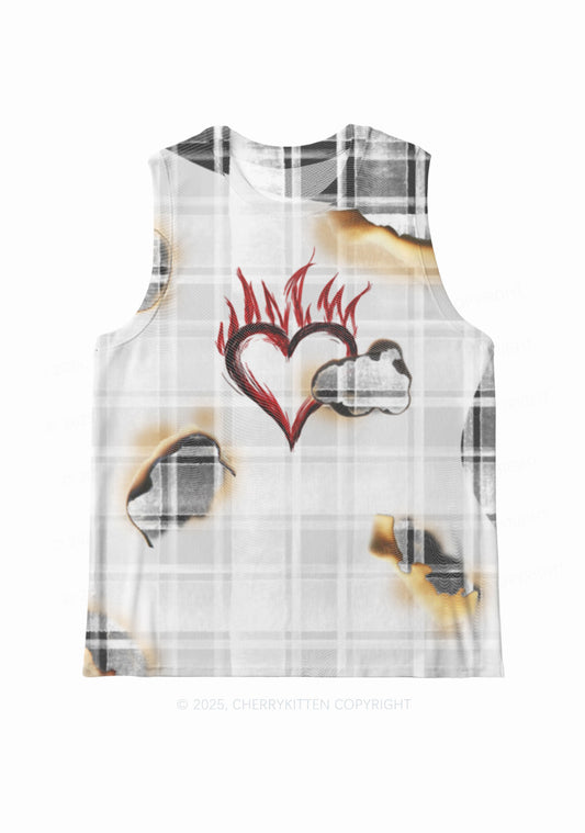 Scorched Love Heart Y2K Mesh Muscle Tank Cherrykitten