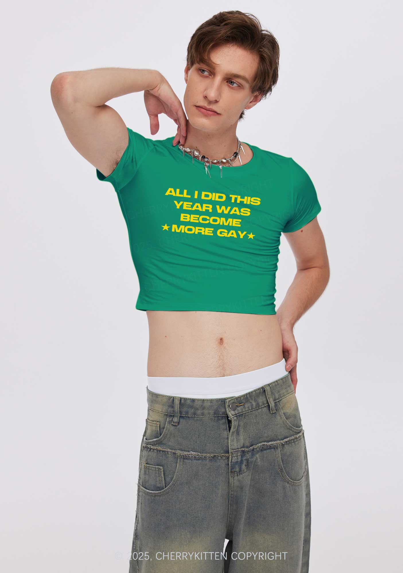 Become More Gay Pride Y2K Baby Tee Cherrykitten