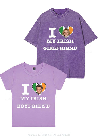 Custom My Irish BF GF Y2K Valentine's Day Couple Shirt Cherrykitten