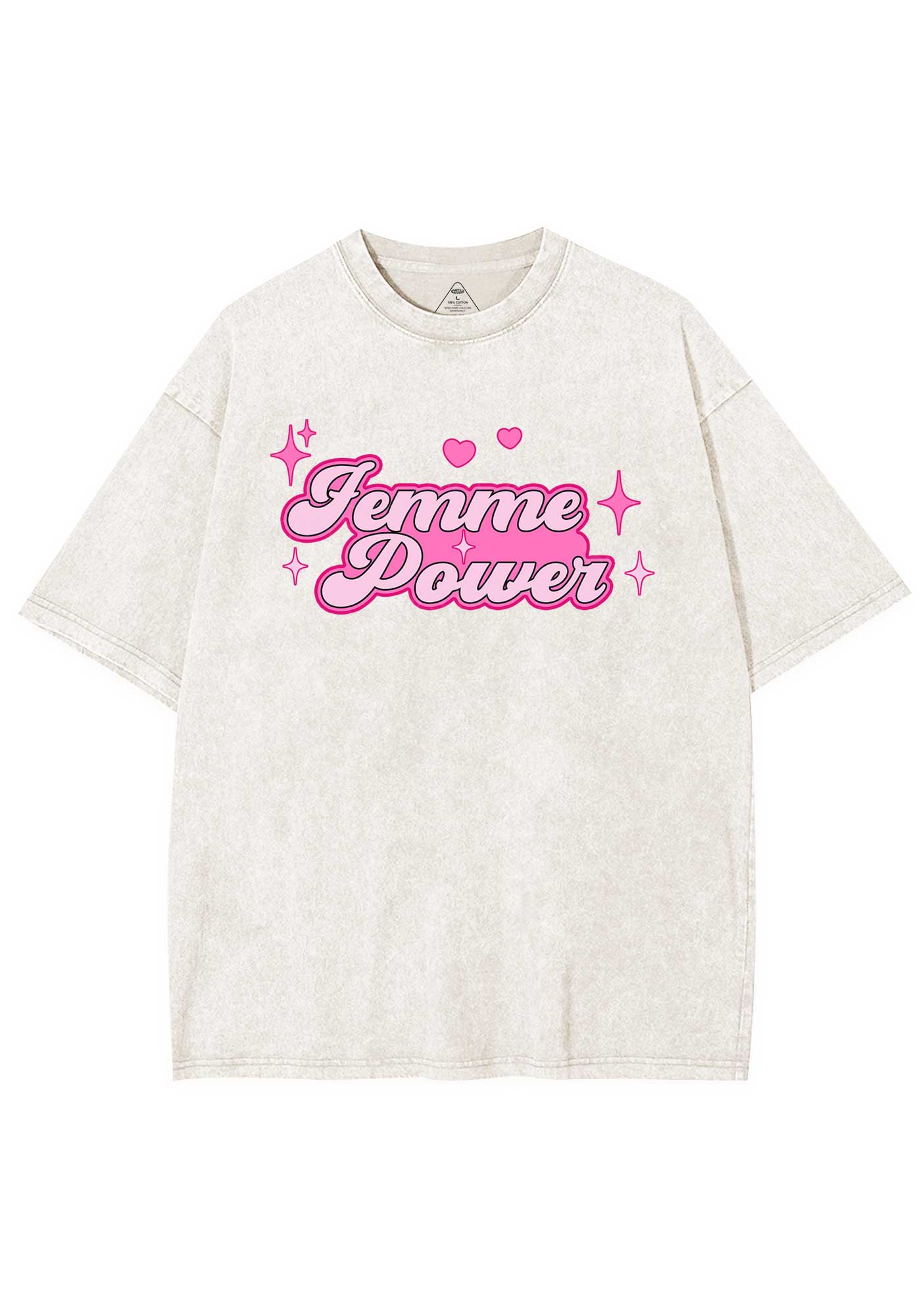 Femme Power Y2K Shirts Washed Tee Cherrykitten