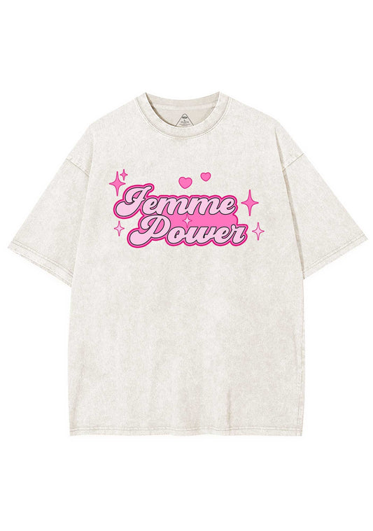 Femme Power Y2K Shirts Washed Tee Cherrykitten