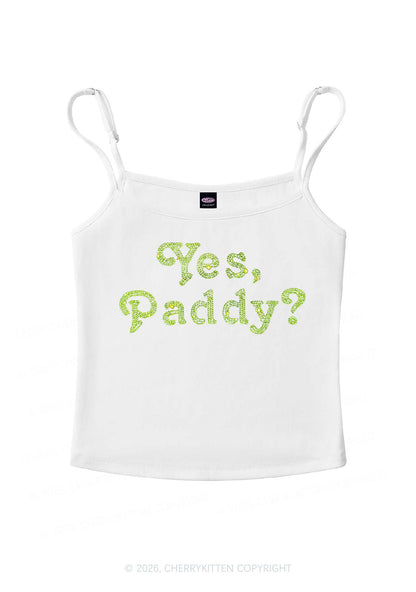Rhinestone Yes Paddy St Patricks Y2K Spaghetti Strap Cami Cherrykitten