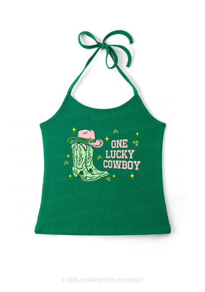 One Lucky Cowboy Boots St Patricks Y2K Halter Neck Cami Cherrykitten