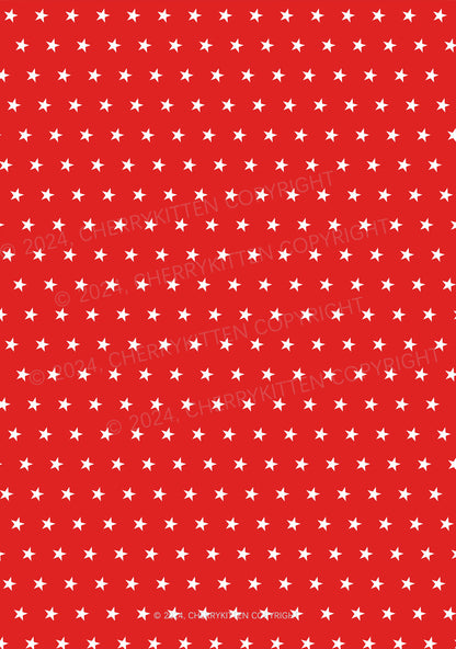 Red Star Y2K Print Bikini Set Cherrykitten