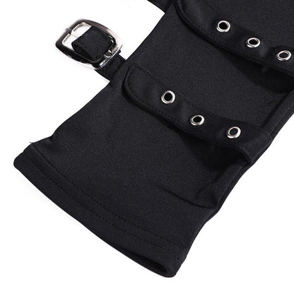 Punk Style Halloween Party Y2K Half Finger Gloves