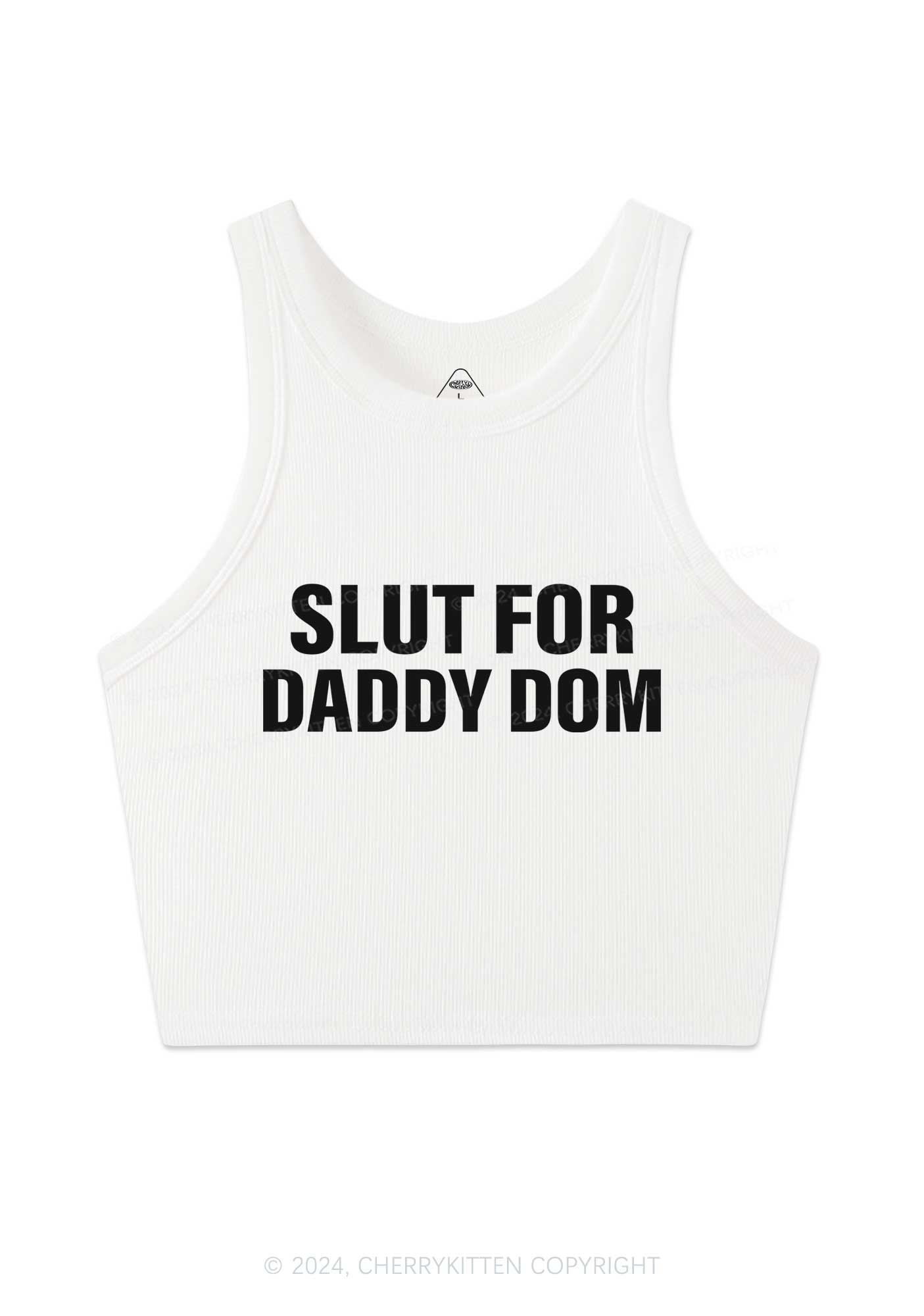 Slxt For Daddy Dom Y2K Crop Tank Top Cherrykitten