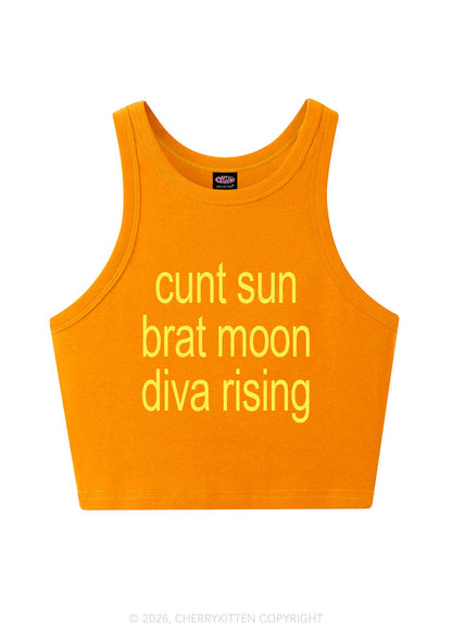 Cxxt Sun Brat Moon Diva Rising Y2K Crop Tank Top Cherrykitten