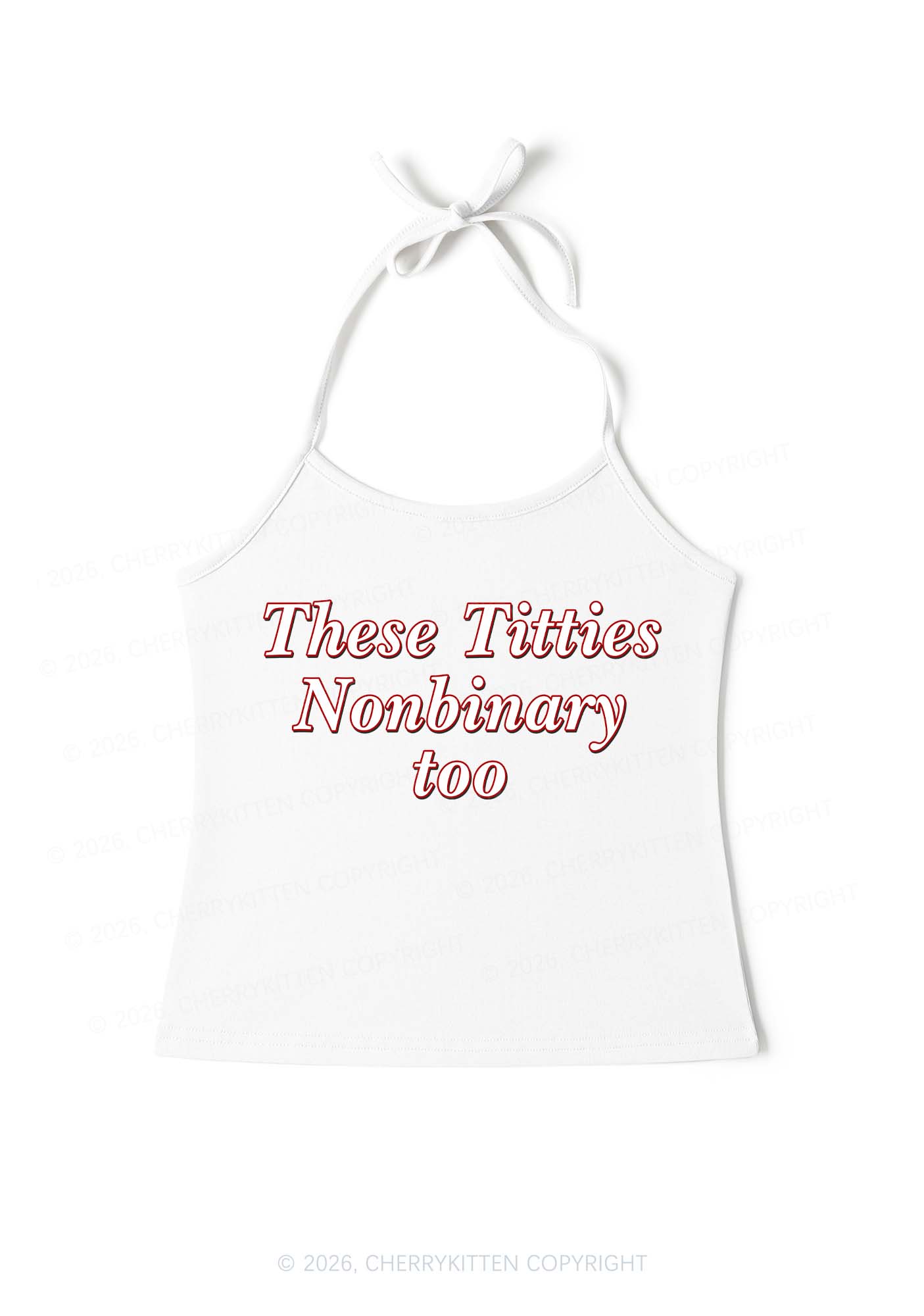 Txtties Nonbinary Too Y2K Halter Neck Cami Cherrykitten