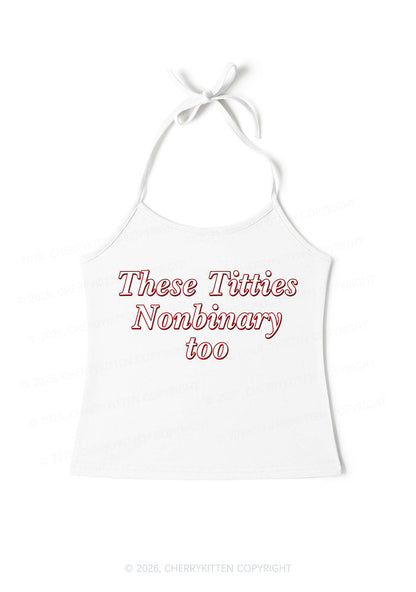 Txtties Nonbinary Too Y2K Halter Neck Cami Cherrykitten
