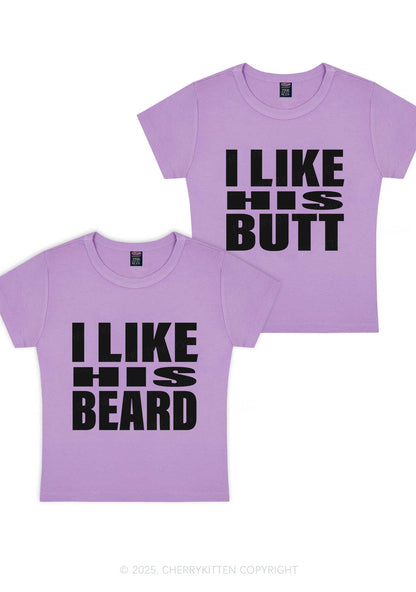 I Like His Beard Y2K Valentine's Day Baby Tee Cherrykitten