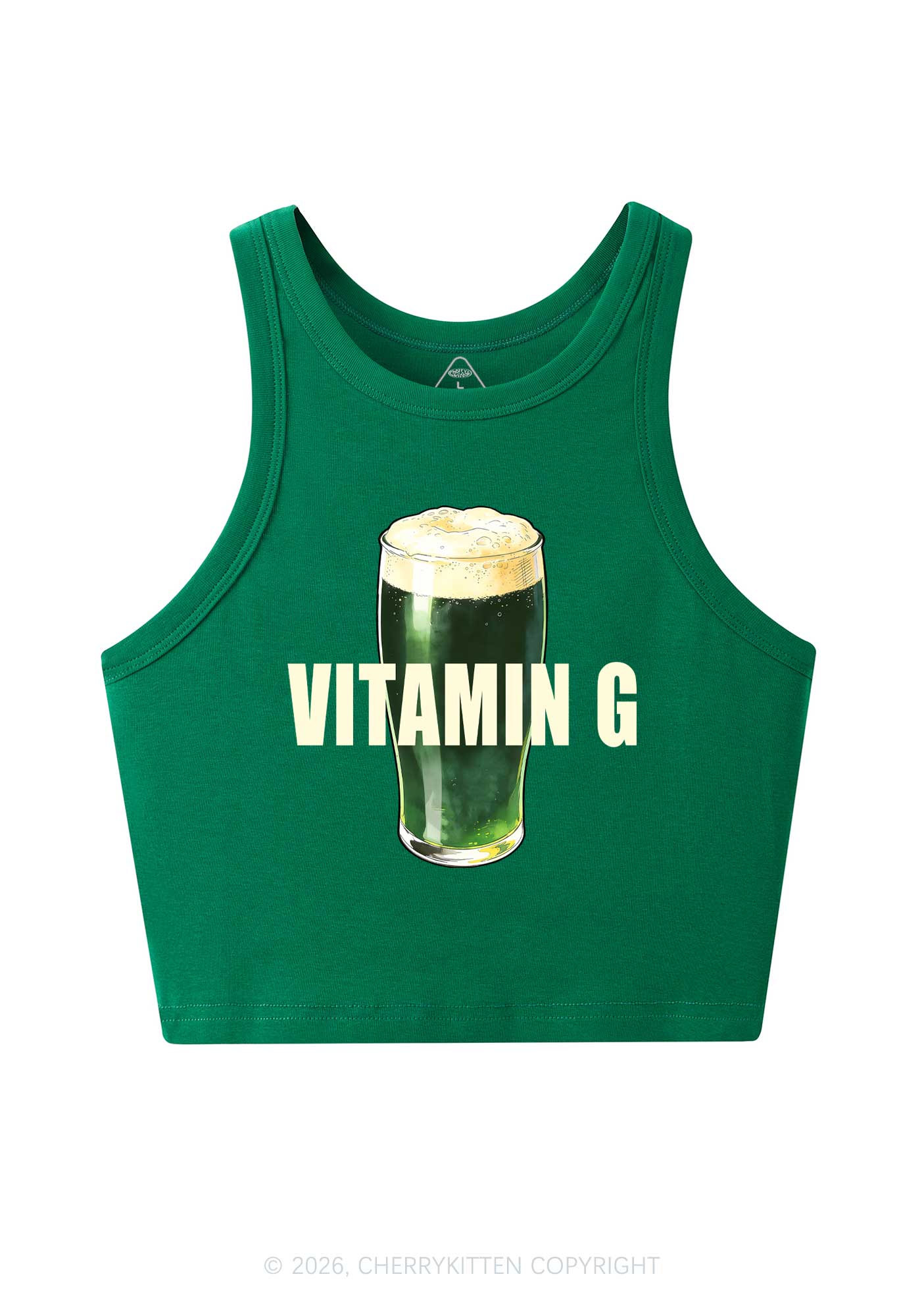 Vitamin G St Patricks Y2K Crop Tank Top Cherrykitten