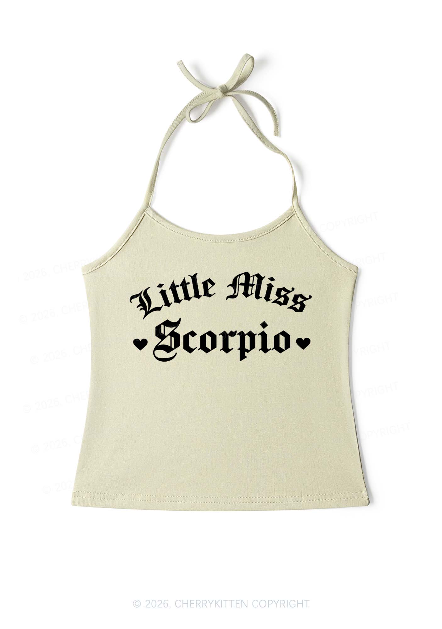 Custom Zodiac Little Miss Y2K Halter Neck Cami Cherrykitten