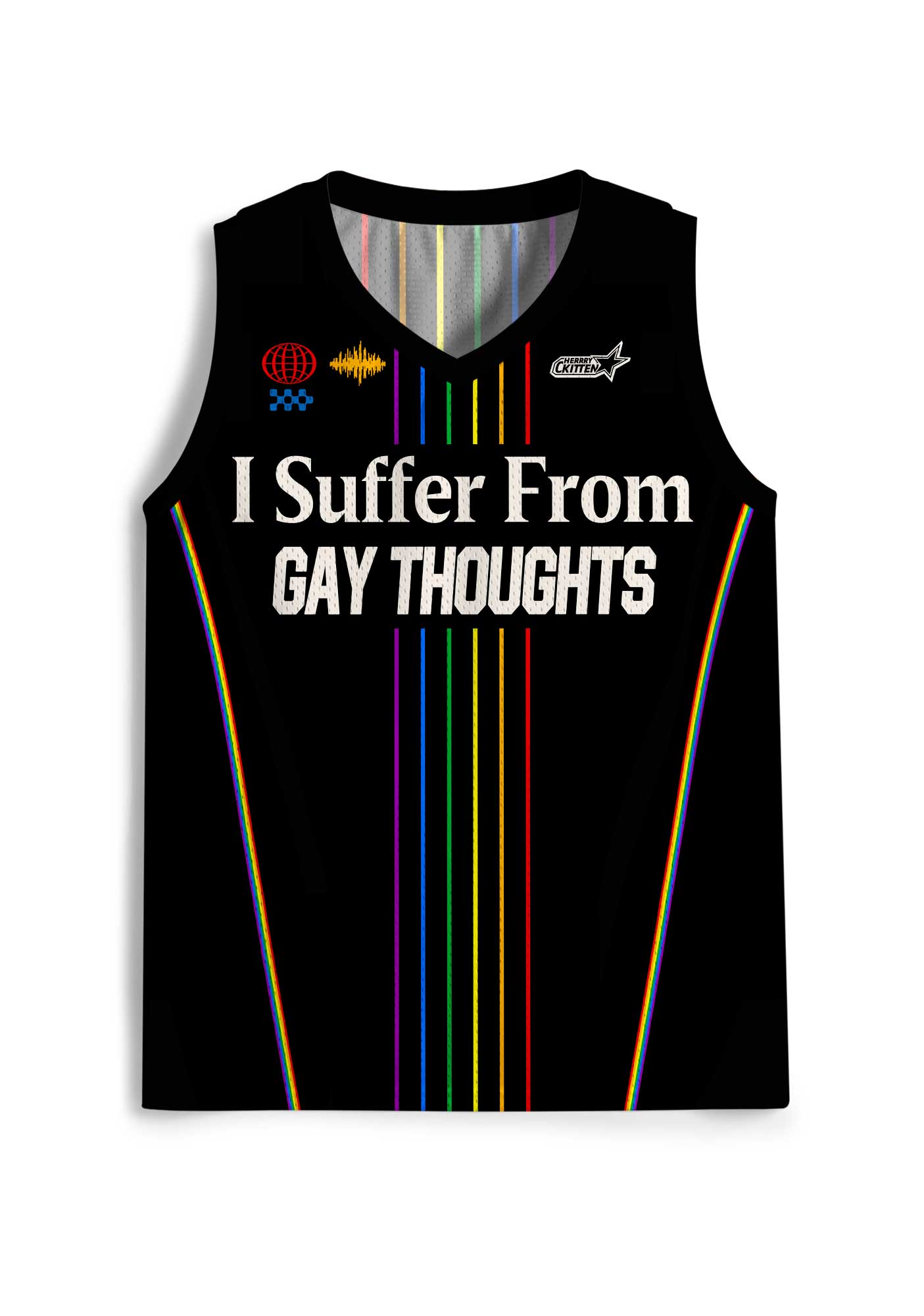 Black I Suffer From Gay Thoughts Pride Y2K Sport Jersey Tank Cherrykitten