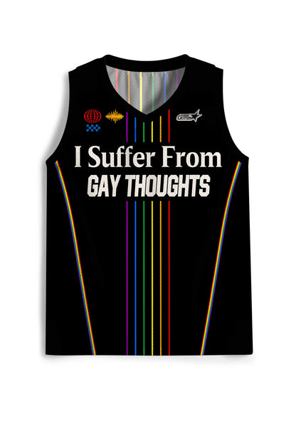 Black I Suffer From Gay Thoughts Pride Y2K Sport Jersey Tank Cherrykitten