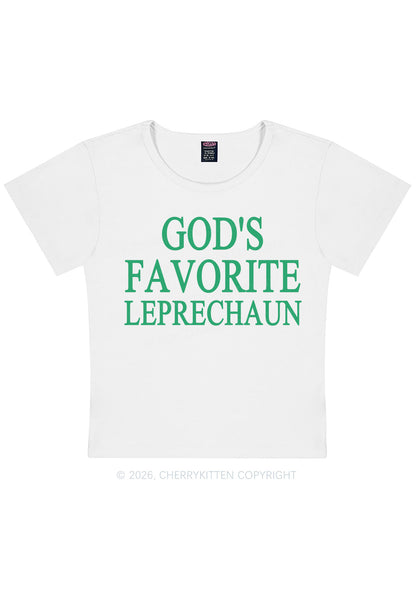 God's Favorite Leprechaun St Patricks Y2K Baby Tee Cherrykitten