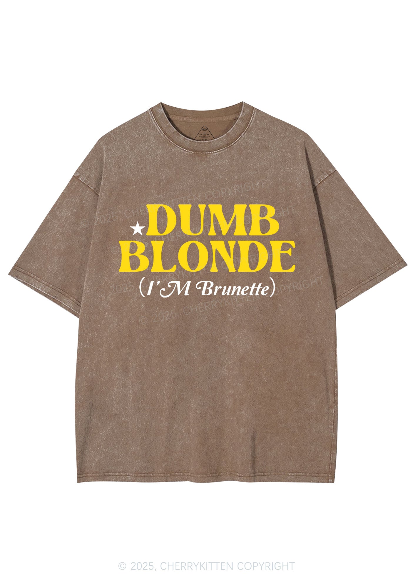 Dumb Blonde Brunette Y2K Shirts Washed Tee Cherrykitten