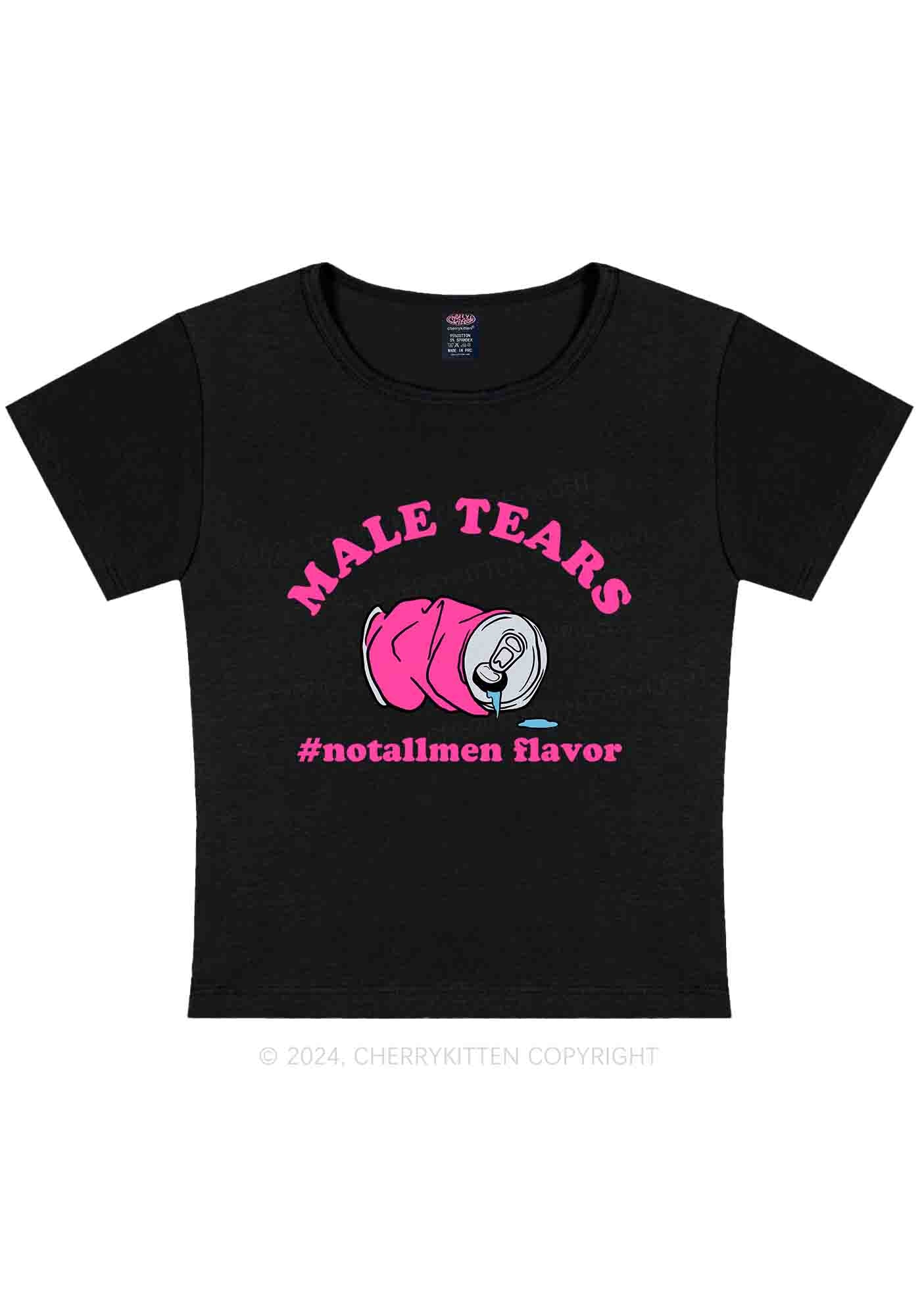 Curvy Male Tears Y2K Baby Tee Cherrykitten