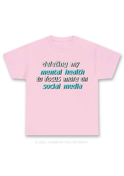 Deleting My Mental Health Y2K Chunky Shirt Cherrykitten