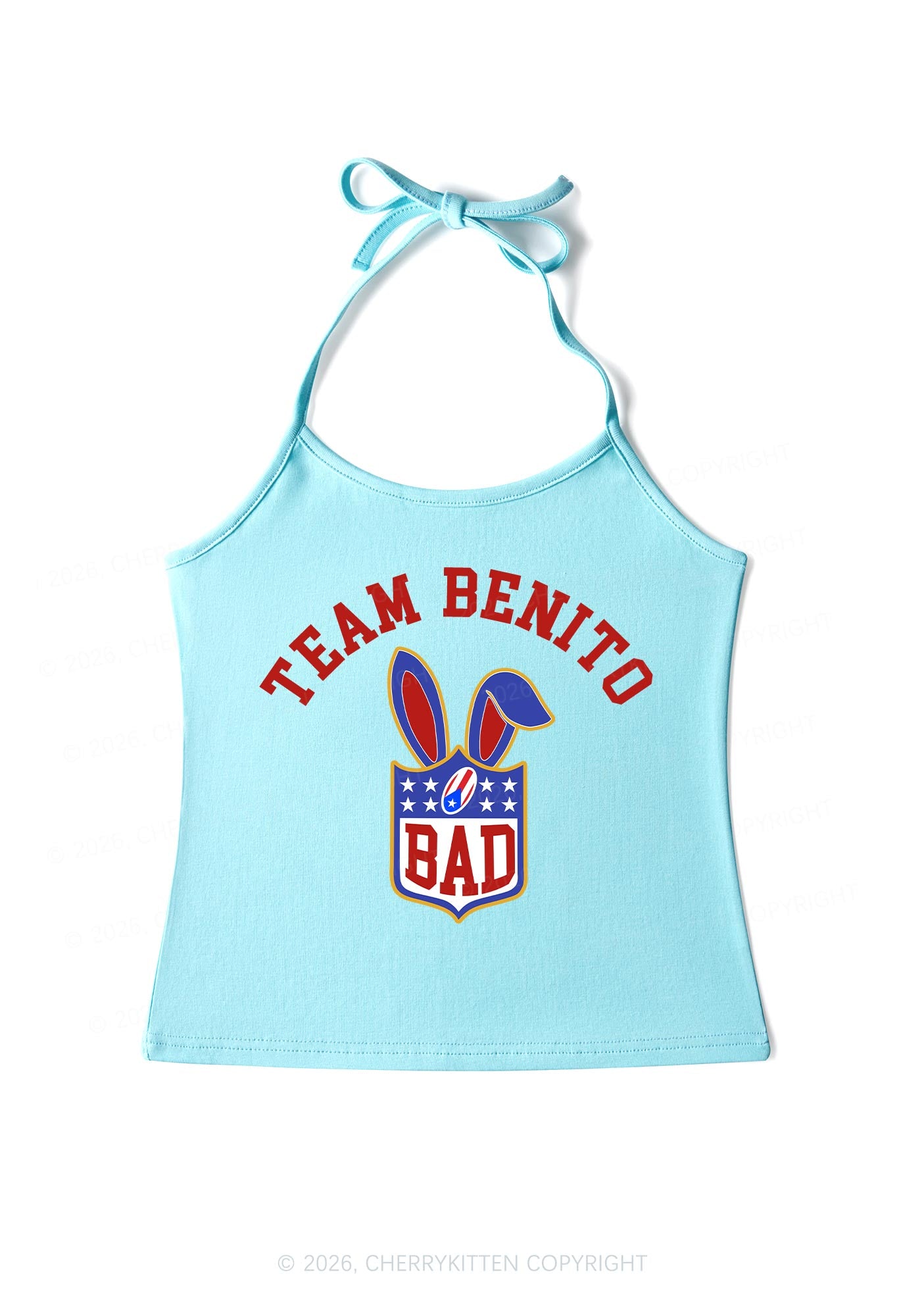 Pink Football Bunny Y2K Halter Neck Cami Cherrykitten