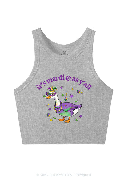 Its Mardi Gras Yall Y2K Crop Tank Top Cherrykitten