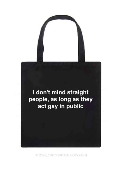 Act Gay In Public Pride Y2K Canvas Tote Bag Cherrykitten